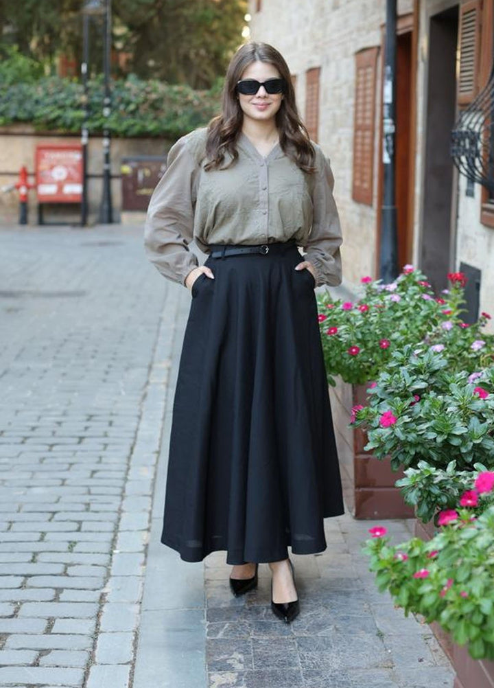 Old Money by Apricocia Pret Embroidered Cotton Shirt Jade Belle Shirt