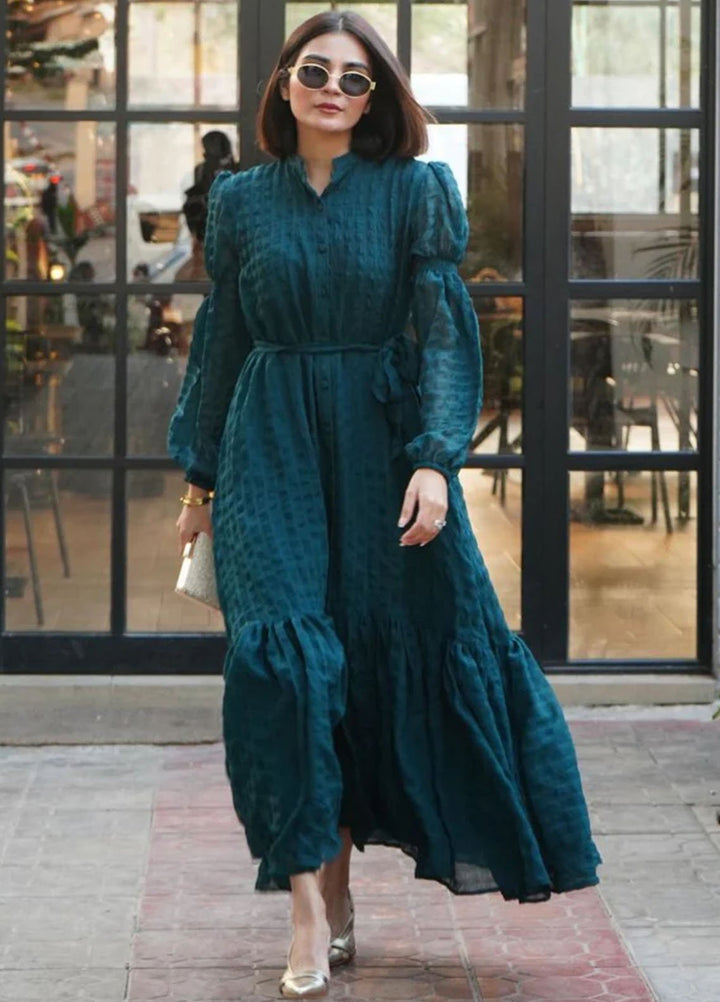 Old Money by Apricocia Pret Textured Chiffon 1 Piece Suit Forest whisper