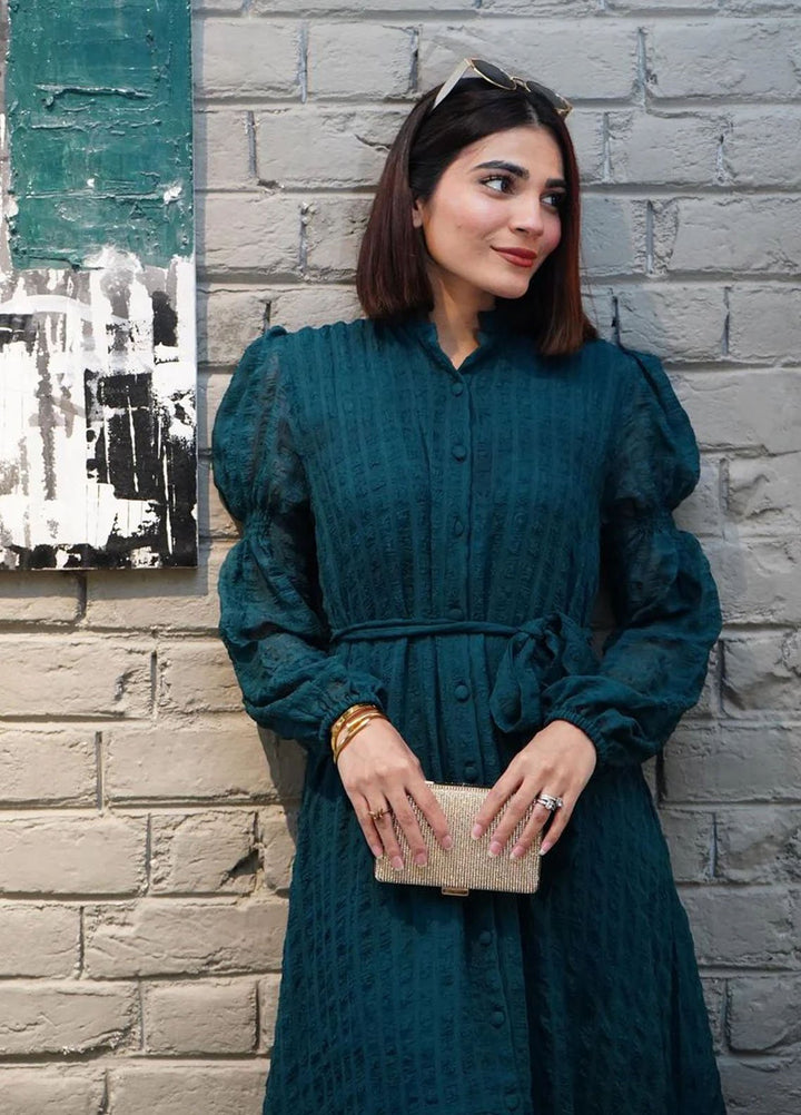 Old Money by Apricocia Pret Textured Chiffon 1 Piece Suit Forest whisper