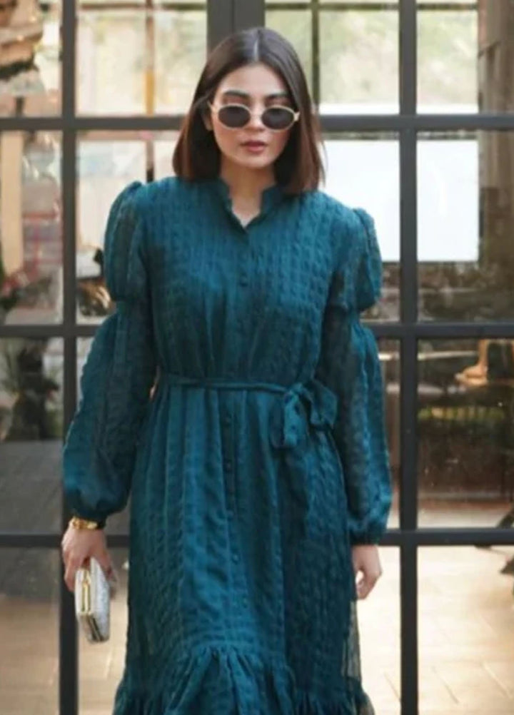 Old Money by Apricocia Pret Textured Chiffon 1 Piece Suit Forest whisper