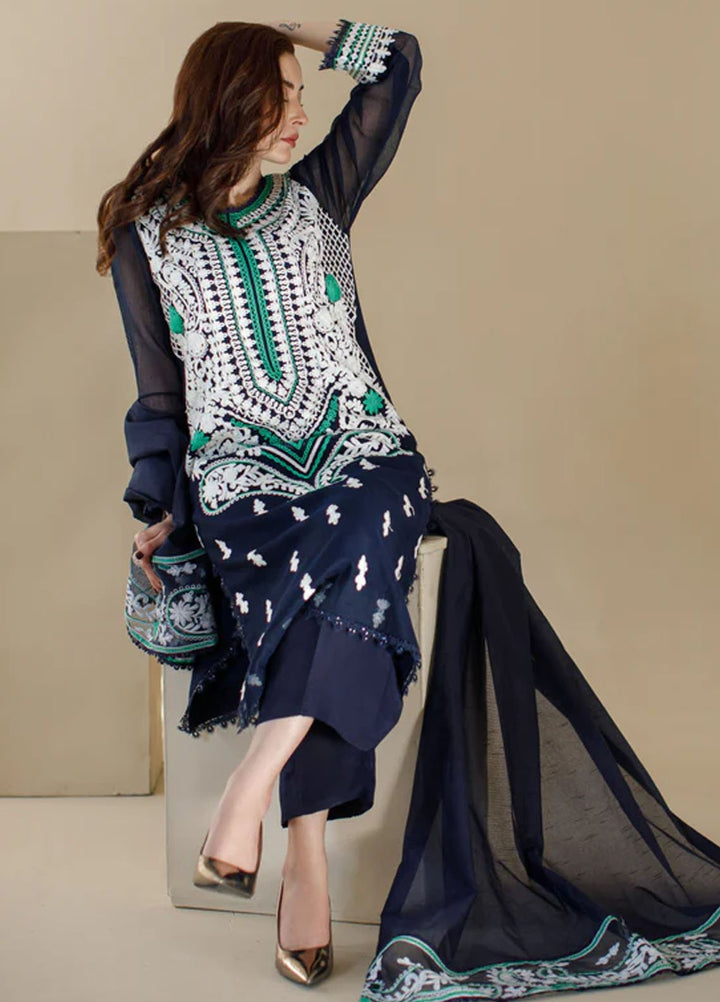 Ombrella Pret Embroidered Khaadi Net 3 Piece Ethnic