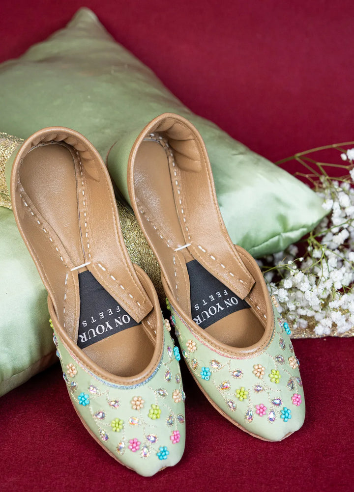 On Your Feets Women Khussa Mint Blossom