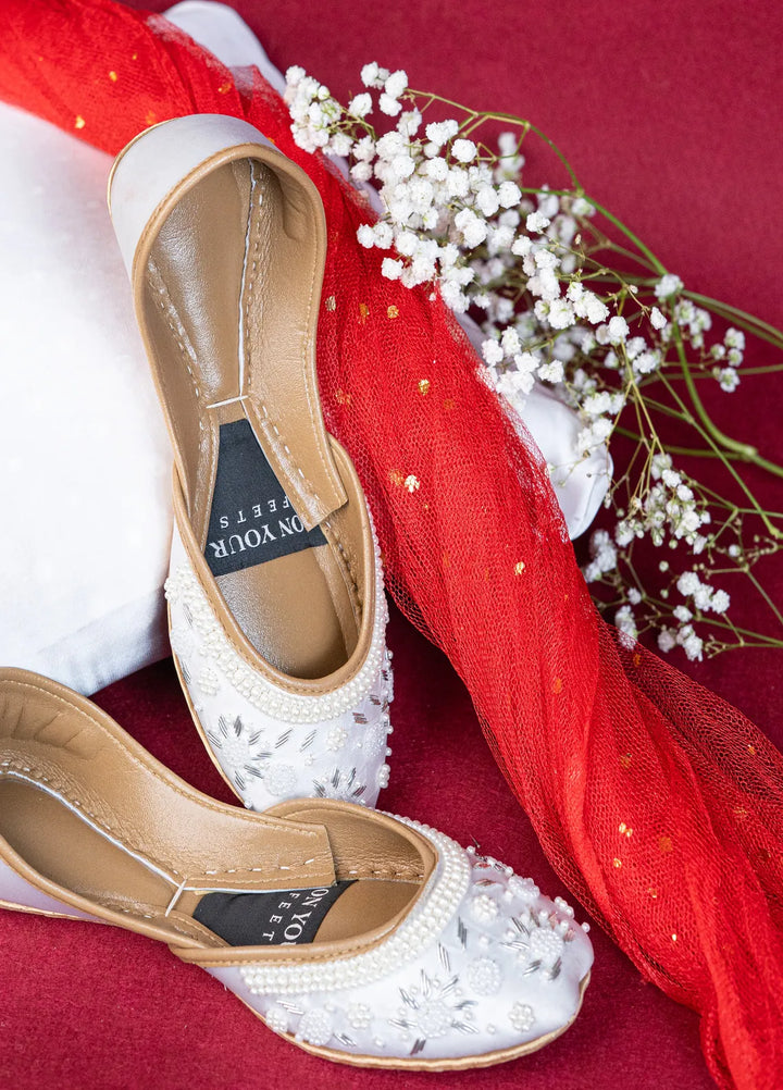 On Your Feets Women Khussa Snow Flake White