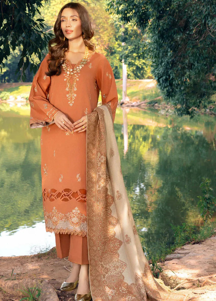 Onora By Humdum Embroidered Khaddar Suit Unstitched 3 Piece HD24O D-04 - Winter Collection