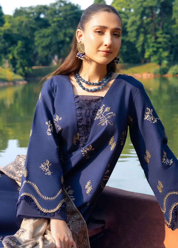 Onora By Humdum Embroidered Khaddar Suit Unstitched 3 Piece HD24O D-08 - Winter Collection