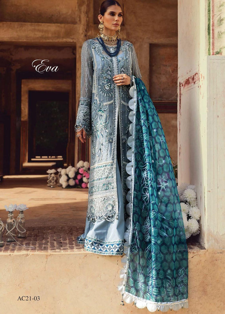 Opulence By Anaya Embroidered Chiffon Suits Unstitched 3 Piece AKC21O AC21-03 Eva - Luxury Collection