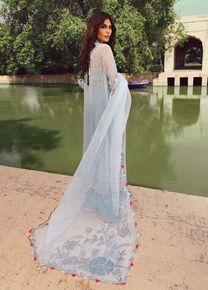 Opulence By Anaya Embroidered Chiffon Suits Unstitched 3 Piece AKC21O AC21-05 Aqua - Luxury Collection