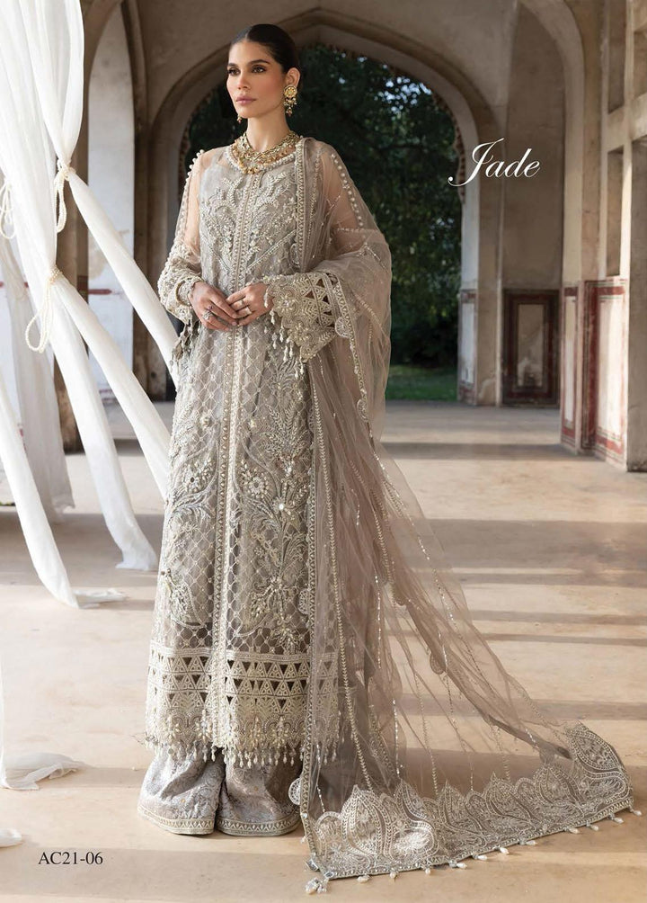 Opulence By Anaya Embroidered Net Suits Unstitched 3 Piece AKC21O AC21-06 Jade - Luxury Collection