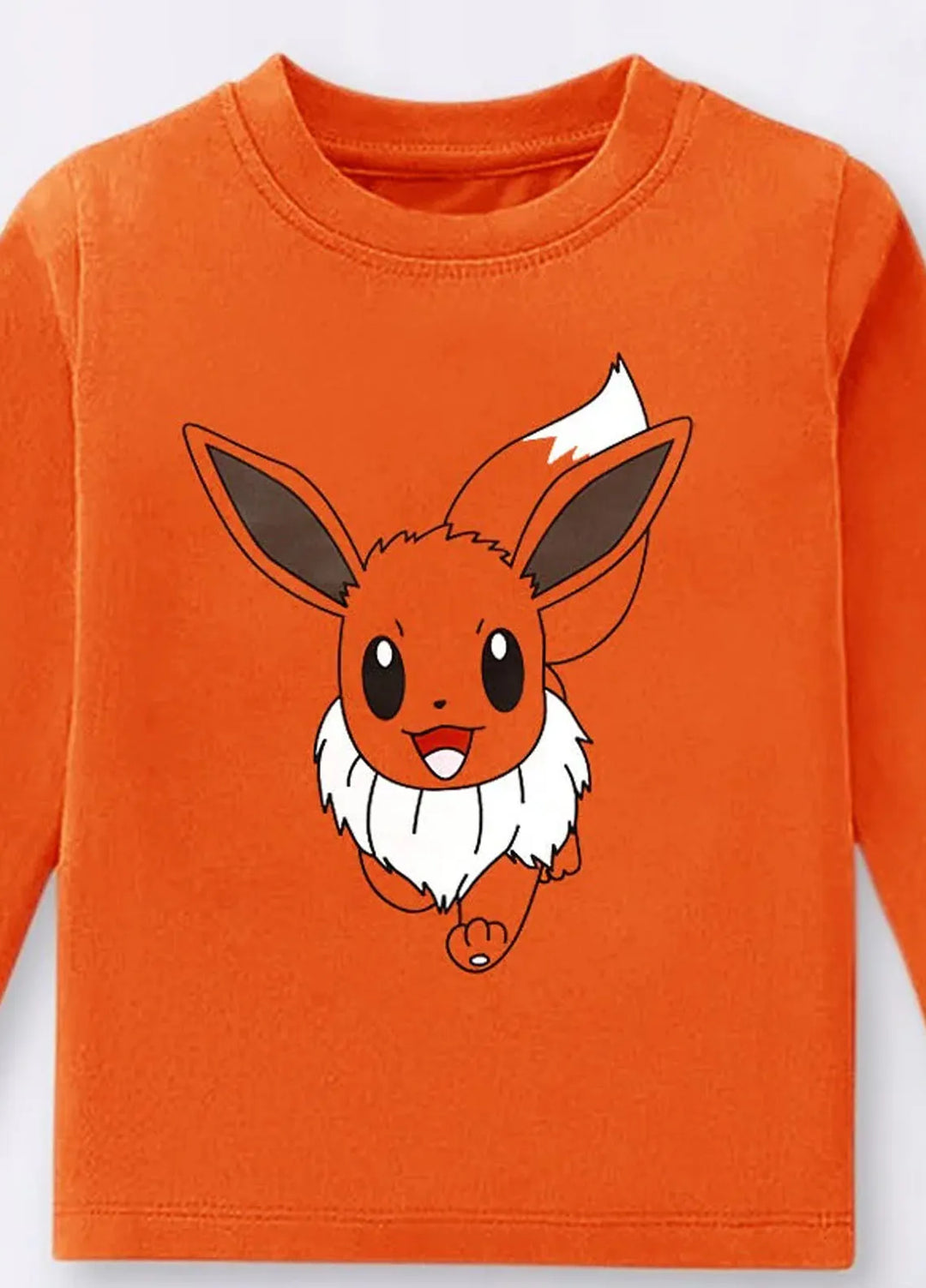 Baby Nest Orange Eevee Energy Printed Full Sleeves T shirt for Kids - BNDR-81