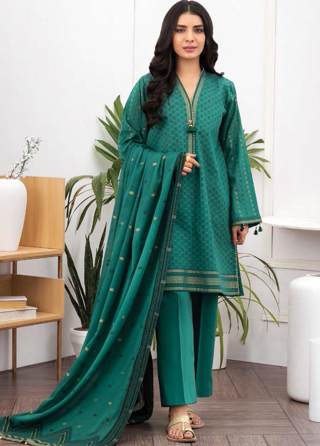 Ayeleen By Orient Textile Printed Jacquard Suits Unstitched 3 Piece OT21A 144 ( GREEN ) - Summer Collection
