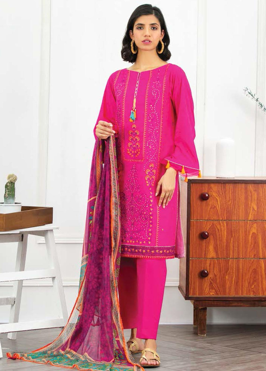 Ayeleen By Orient Textile Embroidered Jacquard Suits Unstitched 3 Piece OT21A 159 ( PINK ) - Summer Collection