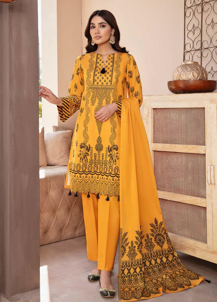 Darmiyaan by Orient Textile Embroidered Jacquard Suits Unstitched 3 Piece OT21FJ NRDS-253-Mustard - Festive Collection