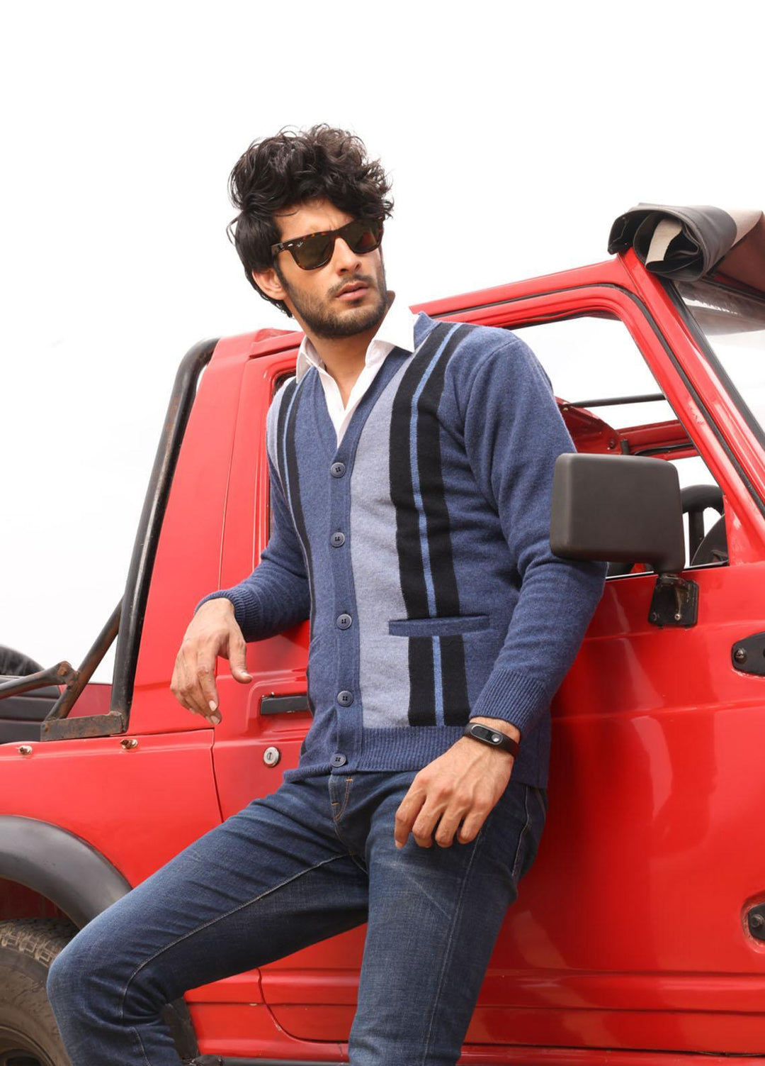 Oxford Woolen Full Sleeves Sweaters for Men - 519 FS CRDR BLUE