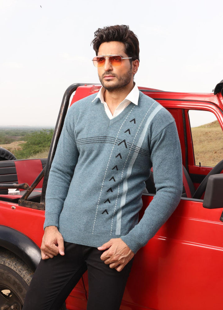 Oxford Woolen Full Sleeves Sweaters for Men -  613 PULLOVER L OLIVE