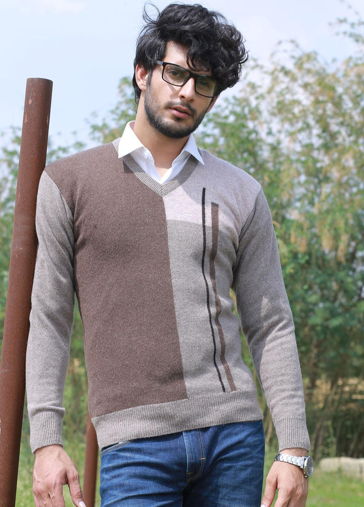 Oxford Woolen Full Sleeves Men Sweaters -  621 PULLOVER BROWN