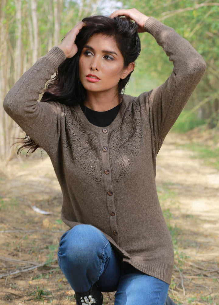 Oxford Fancy Woolen  Sweaters J-7735 F/S CRD MIX-MIX - Woolen Women Sweaters