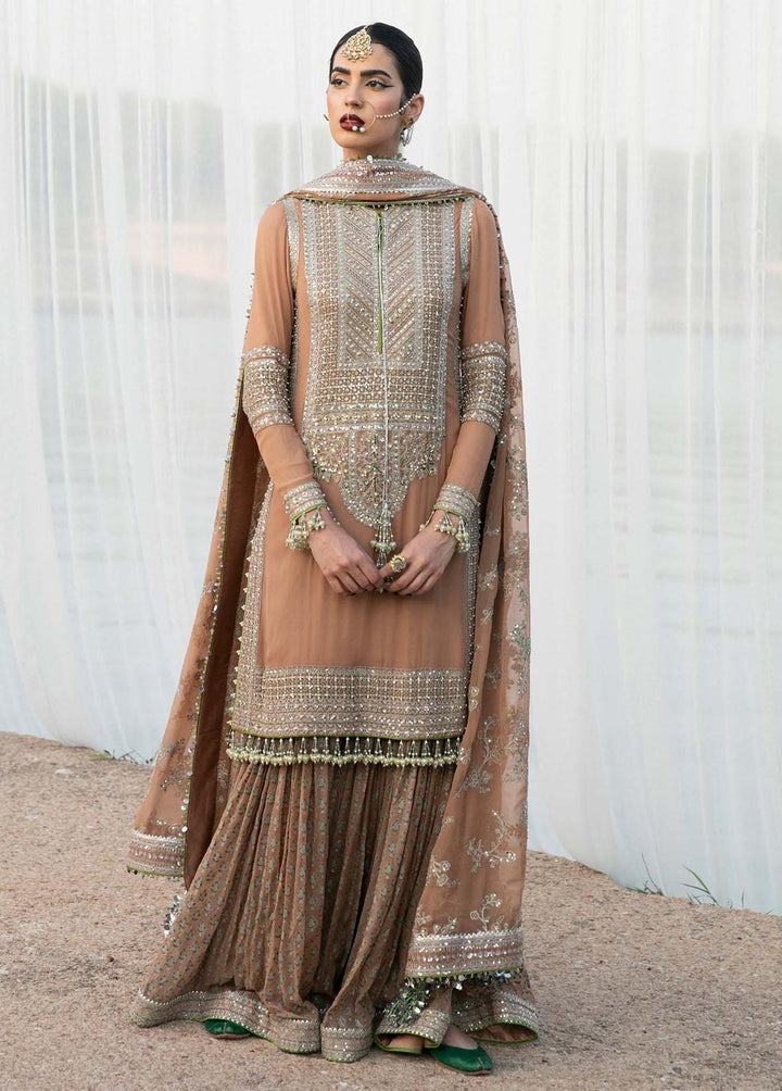 Paar by Hussain Rehar Embroidered Chiffon Suits Unstitched 3 Piece HRR22F Aabroo - Festive Collection