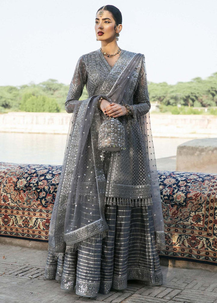 Paar by Hussain Rehar Embroidered Organza Suits Unstitched 3 Piece HRR22F Mashal - Festive Collection