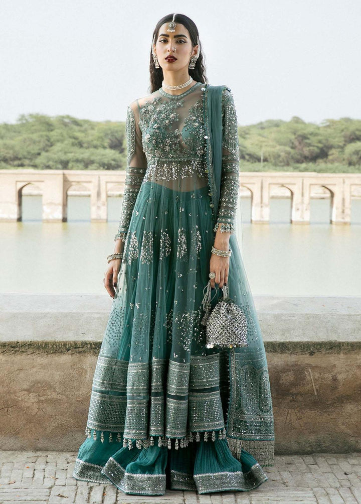 Paar by Hussain Rehar Embroidered Net Suits Unstitched 3 Piece HRR22F Safeena - Festive Collection