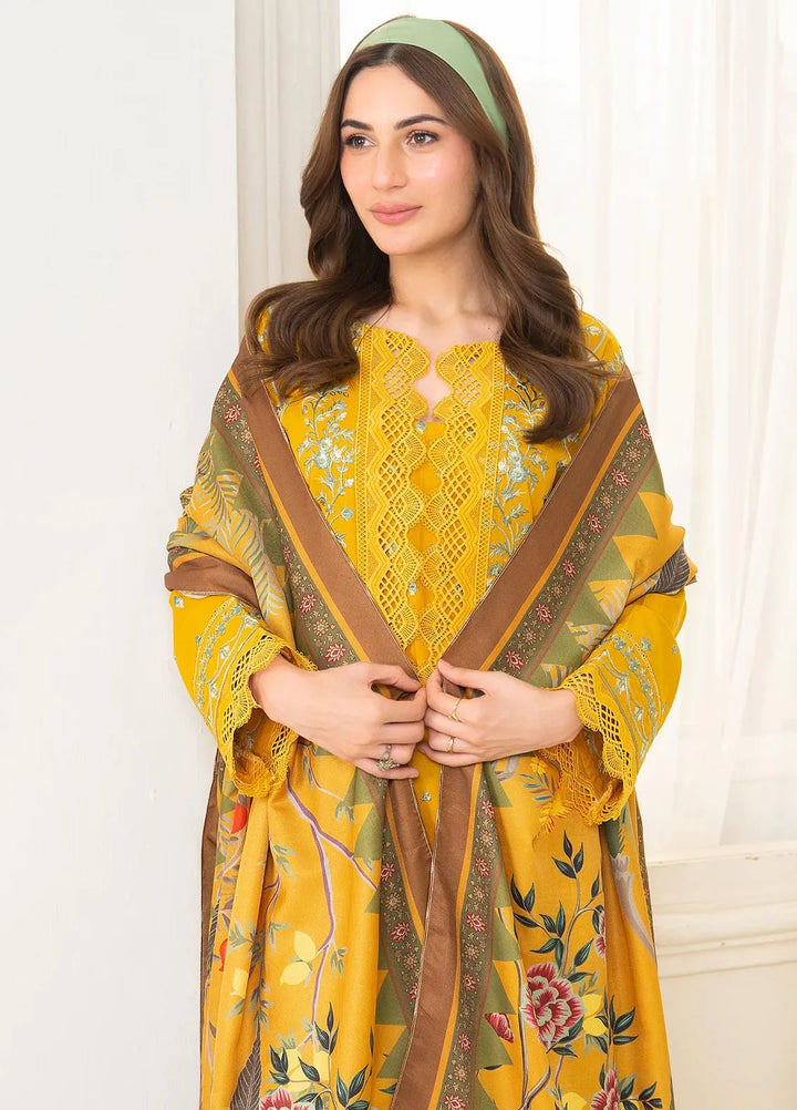 Panache Apparel Pret Embroidered Khaddar 3 Piece Suit Golden Hour
