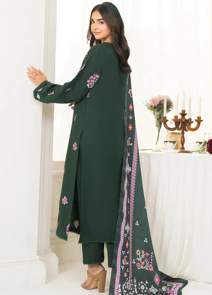 Panache Apparel Pret Embroidered Khaddar 3 Piece Suit Spruce