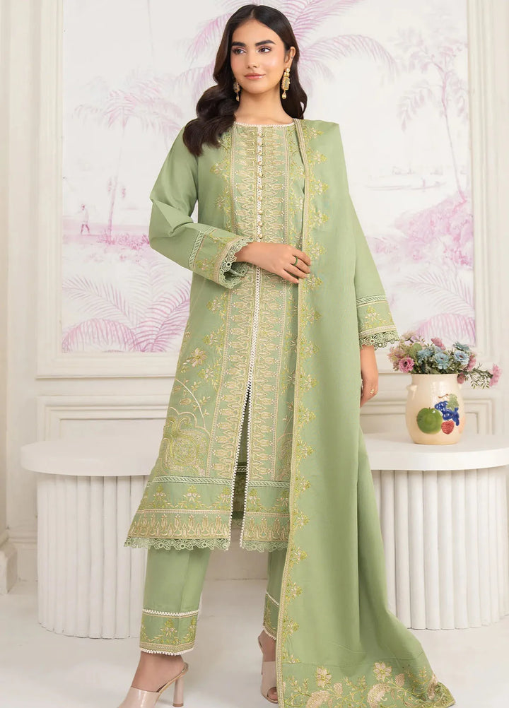 Panache Apparel Pret Embroidered Khaddar 3 Piece Suit Subtle