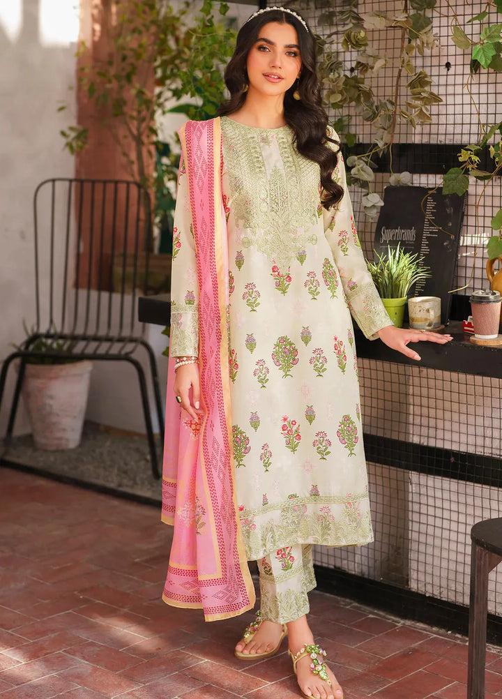 Panache Apparel Pret Embroidered Lawn 3 Piece Suit Olive