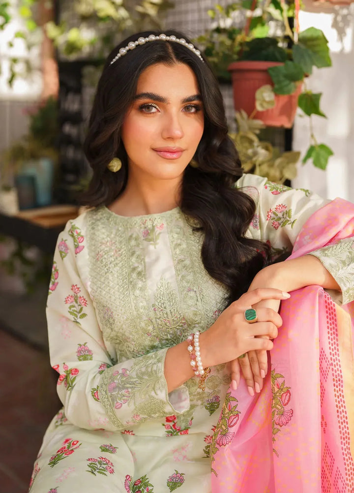 Panache Apparel Pret Embroidered Lawn 3 Piece Suit Olive