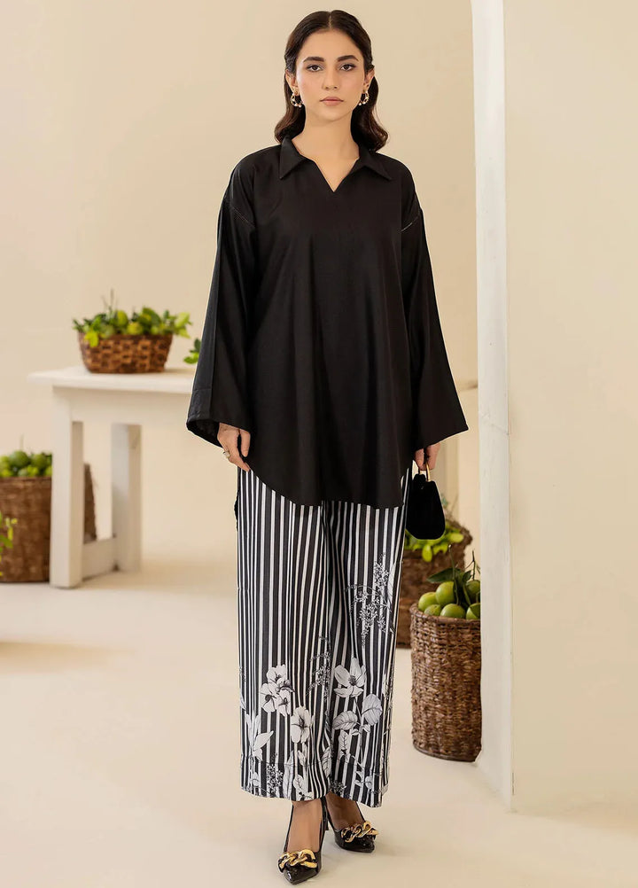 Panache Apparel Pret Printed Linen 2 Piece Suit Obsidain