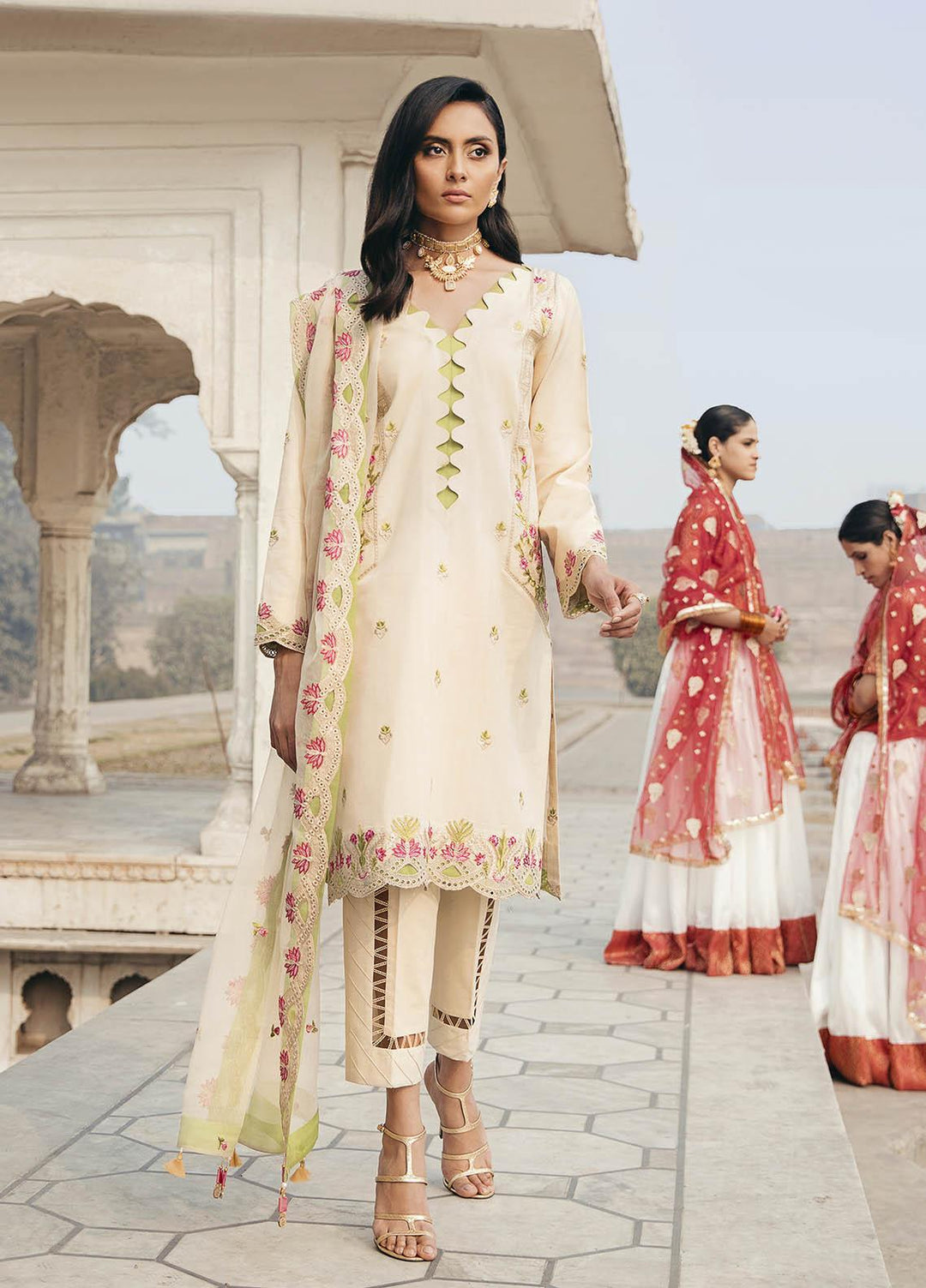 Dastaan By Panache Embroidered Lawn Suits Unstitched 3 Piece PN21D 01 - Luxury Collection