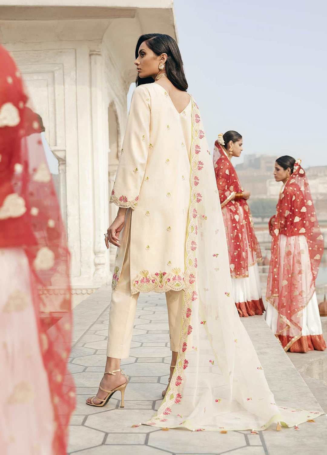 Dastaan By Panache Embroidered Lawn Suits Unstitched 3 Piece PN21D 01 - Luxury Collection