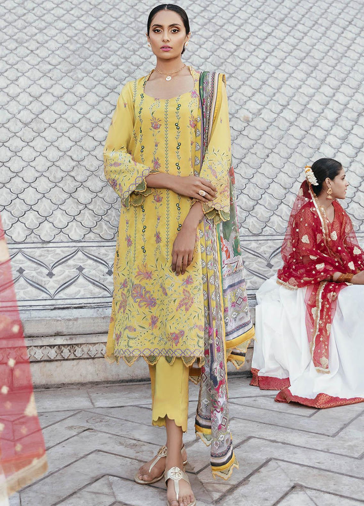 Dastaan By Panache Embroidered Lawn Suits Unstitched 3 Piece PN21D 10 - Luxury Collection