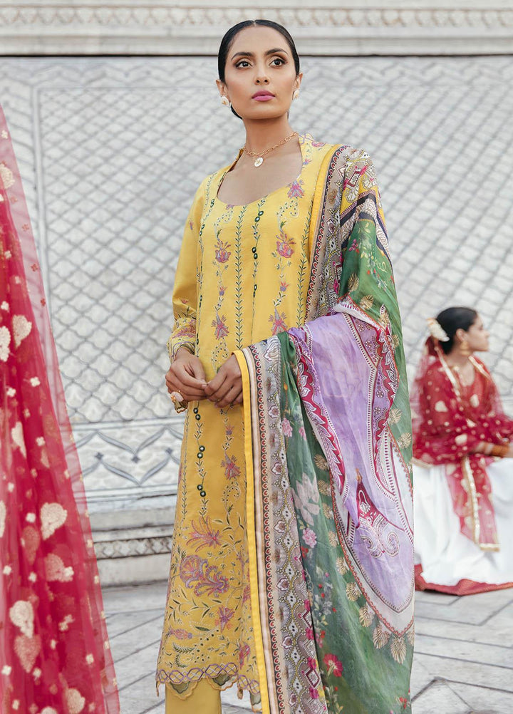 Dastaan By Panache Embroidered Lawn Suits Unstitched 3 Piece PN21D 10 - Luxury Collection