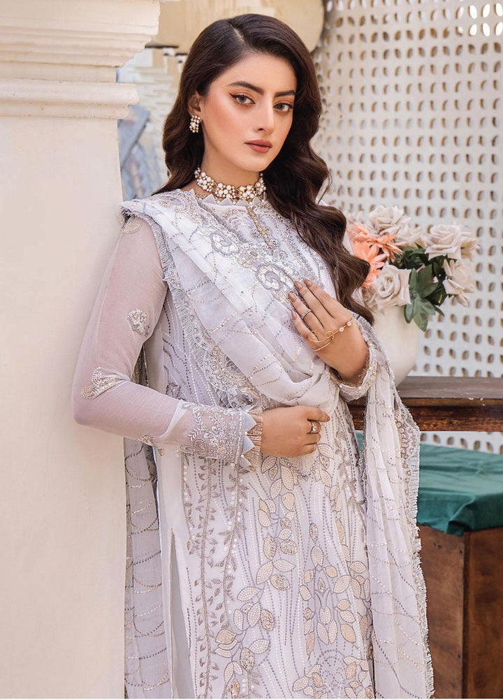 Pareesha By Humdum Embroidered Chiffon Suits Unstitched 3 Piece HD23P-2 D-02 - Luxury Collection