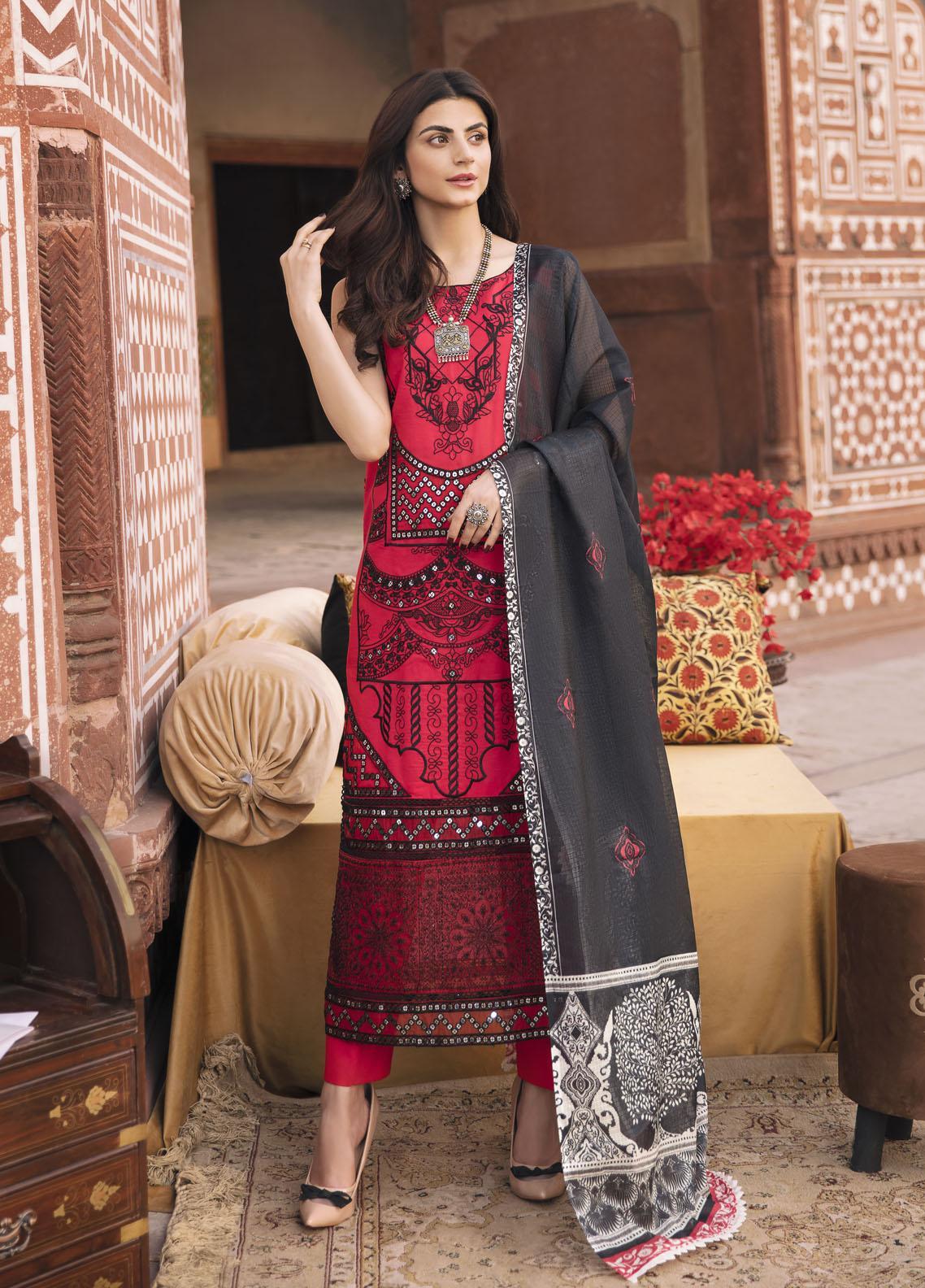 Parishay Embroidered Chiffon Suits Unstitched 3 Piece PRS25JP D-02 JRA - 02 - Formals Collection