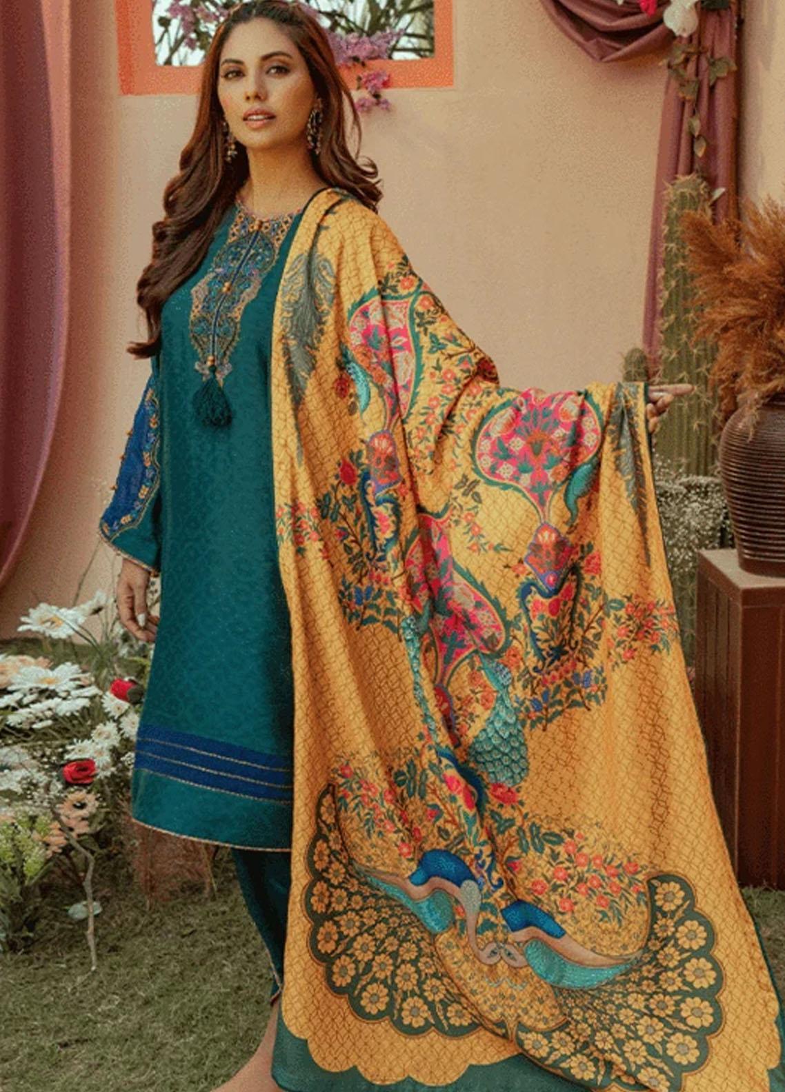 Parishey By Zaaviay Embroidered Chiffon Suits Unstitched 3 Piece KHUWAAB - Luxury Collection
