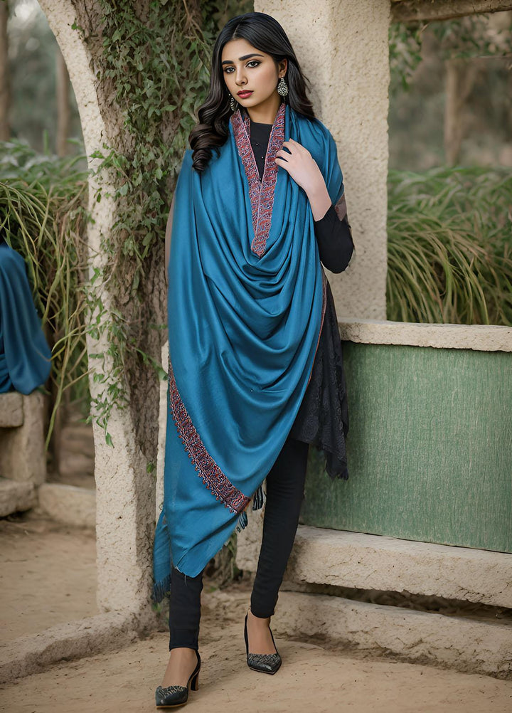 Sanaulla Exclusive Range  Pashmina  Mama D-21 Green - Women Shawls