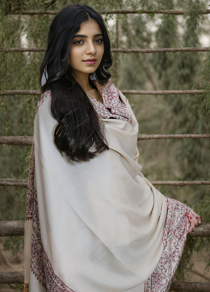 Sanaulla Exclusive Range  Pashmina  KPS 781 D-37 Fawn - Women Shawls