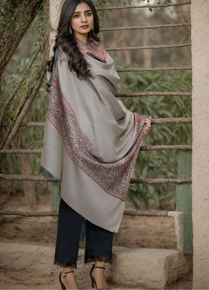 Sanaulla Exclusive Range  Pashmina  KPS 781 D-37 Brown - Women Shawls