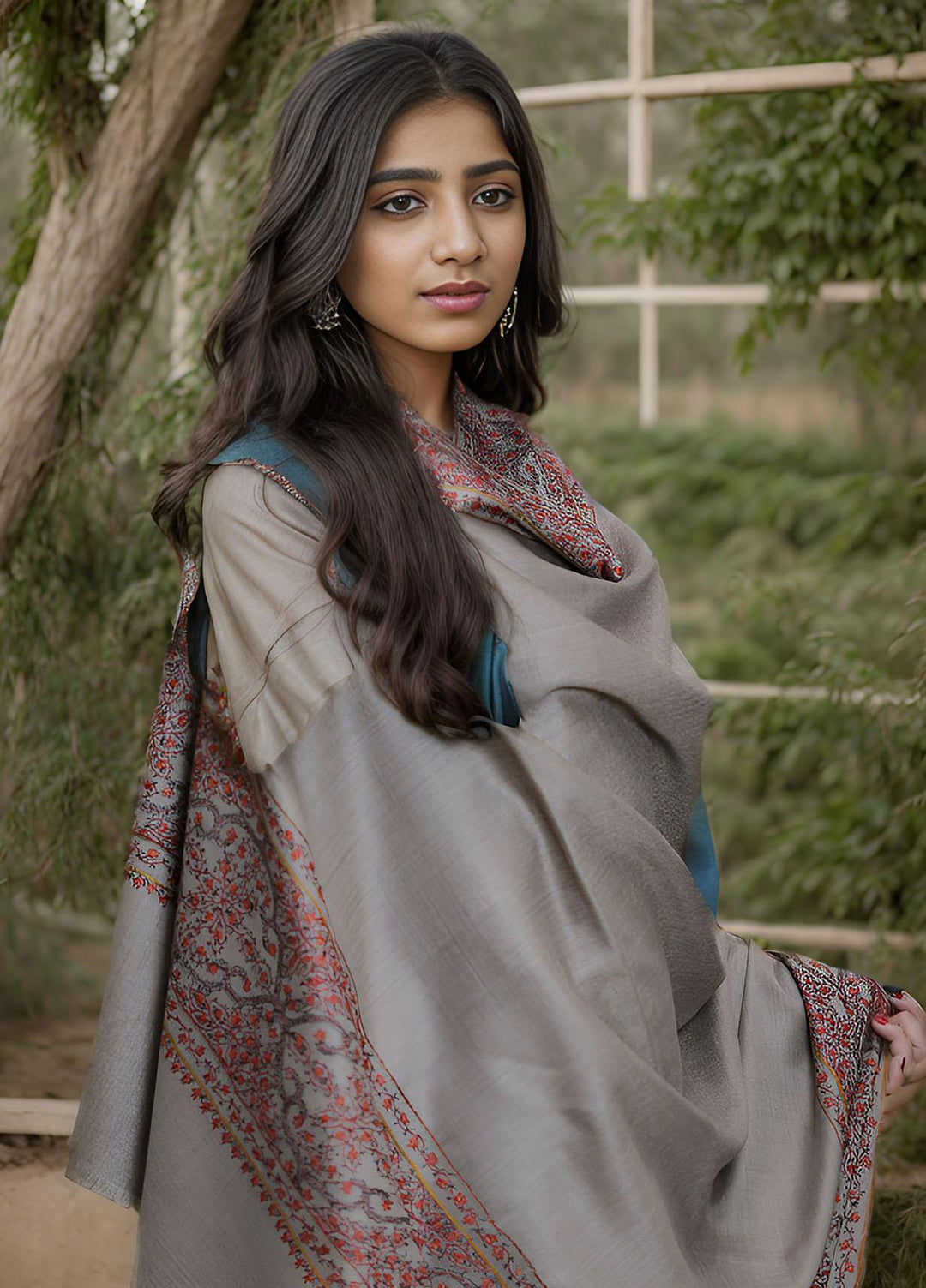 Sanaulla Exclusive Range  Pashmina  KPS 781 D-37 Brown - Women Shawls