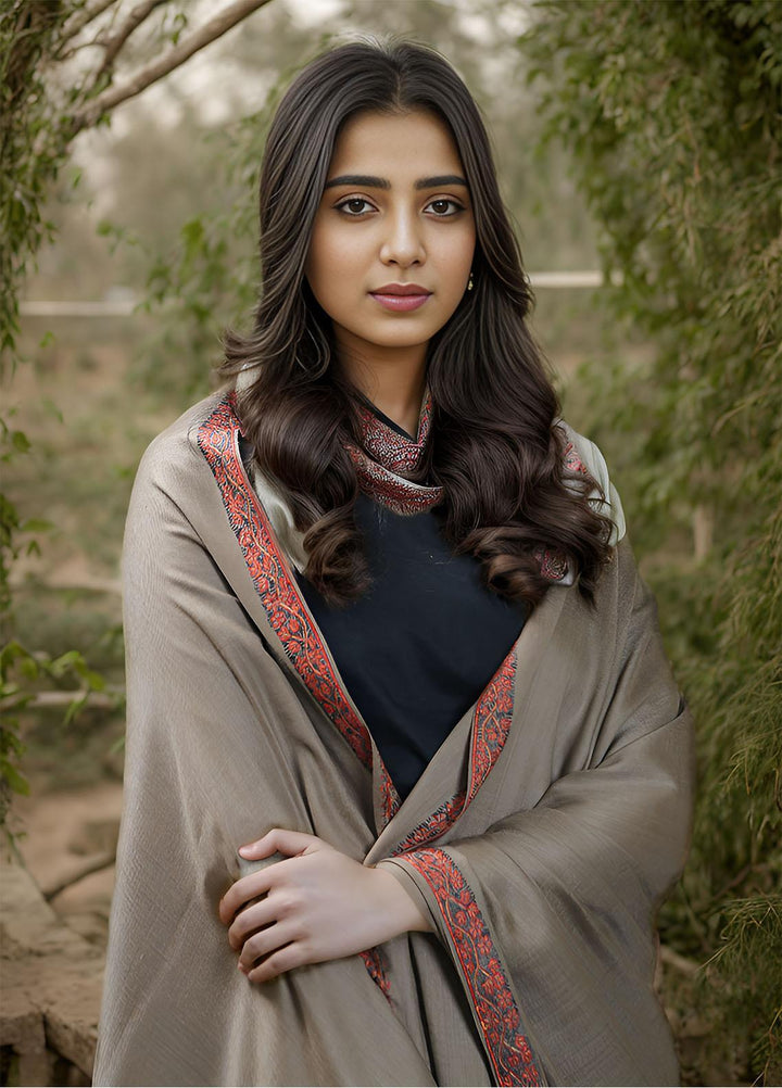 Sanaulla Exclusive Range  Pashmina  KPS 781 D-25 D Brown - Women Shawls