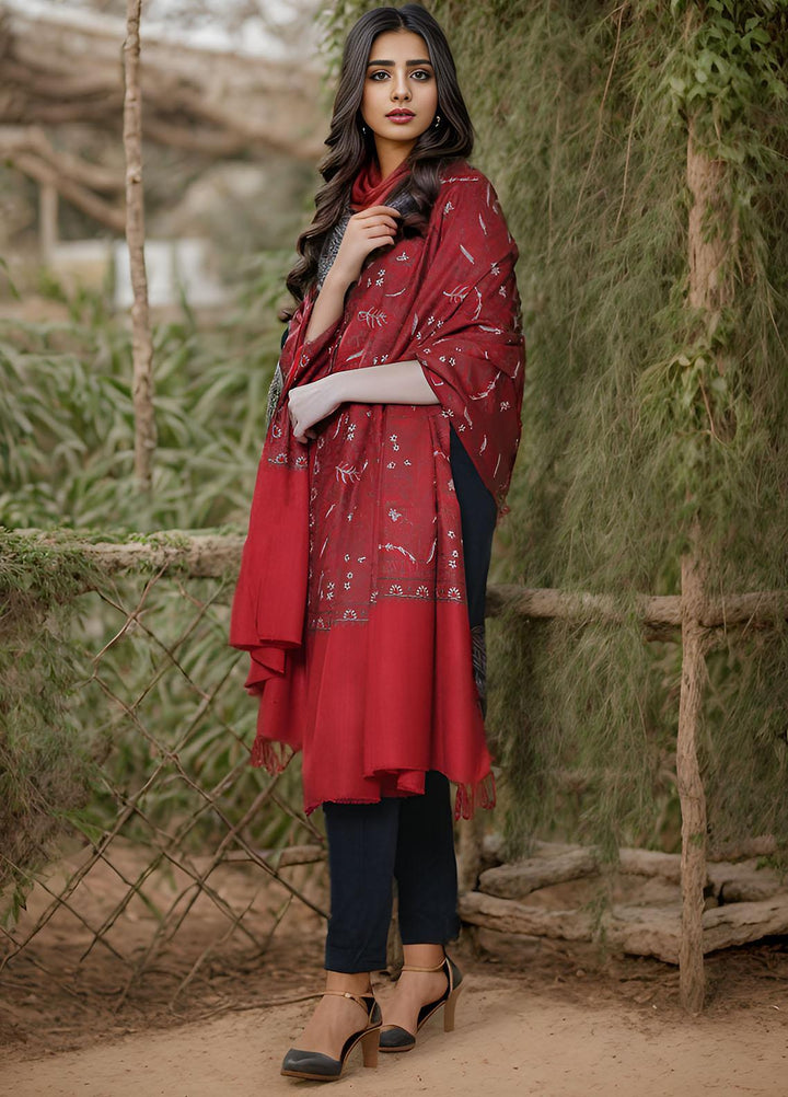 Sanaulla Exclusive Range  Pashmina  KPS 781 D-56 Maroon - Women Shawls