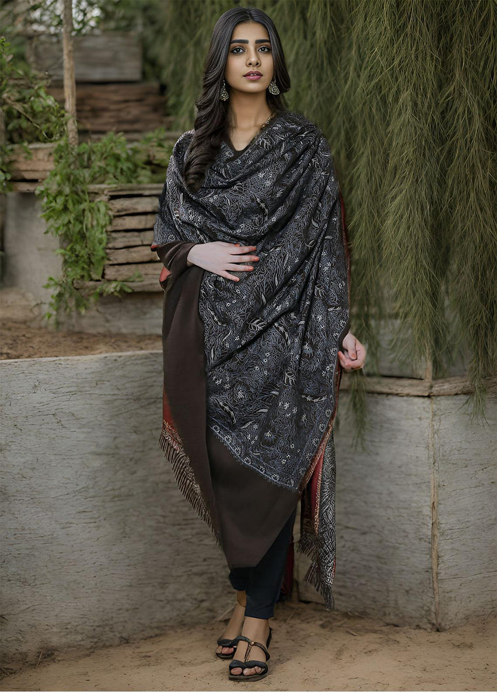 Sanaulla Exclusive Range  Pashmina  KPS 781 D-56 D Brown - Women Shawls