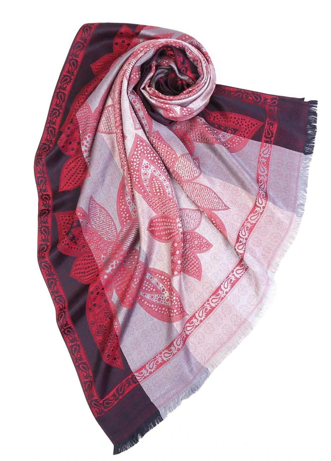 Abaya pk Cashmere Hijab ABA22HB RUBY-RED CASHMERE - Pashmina Hijabs