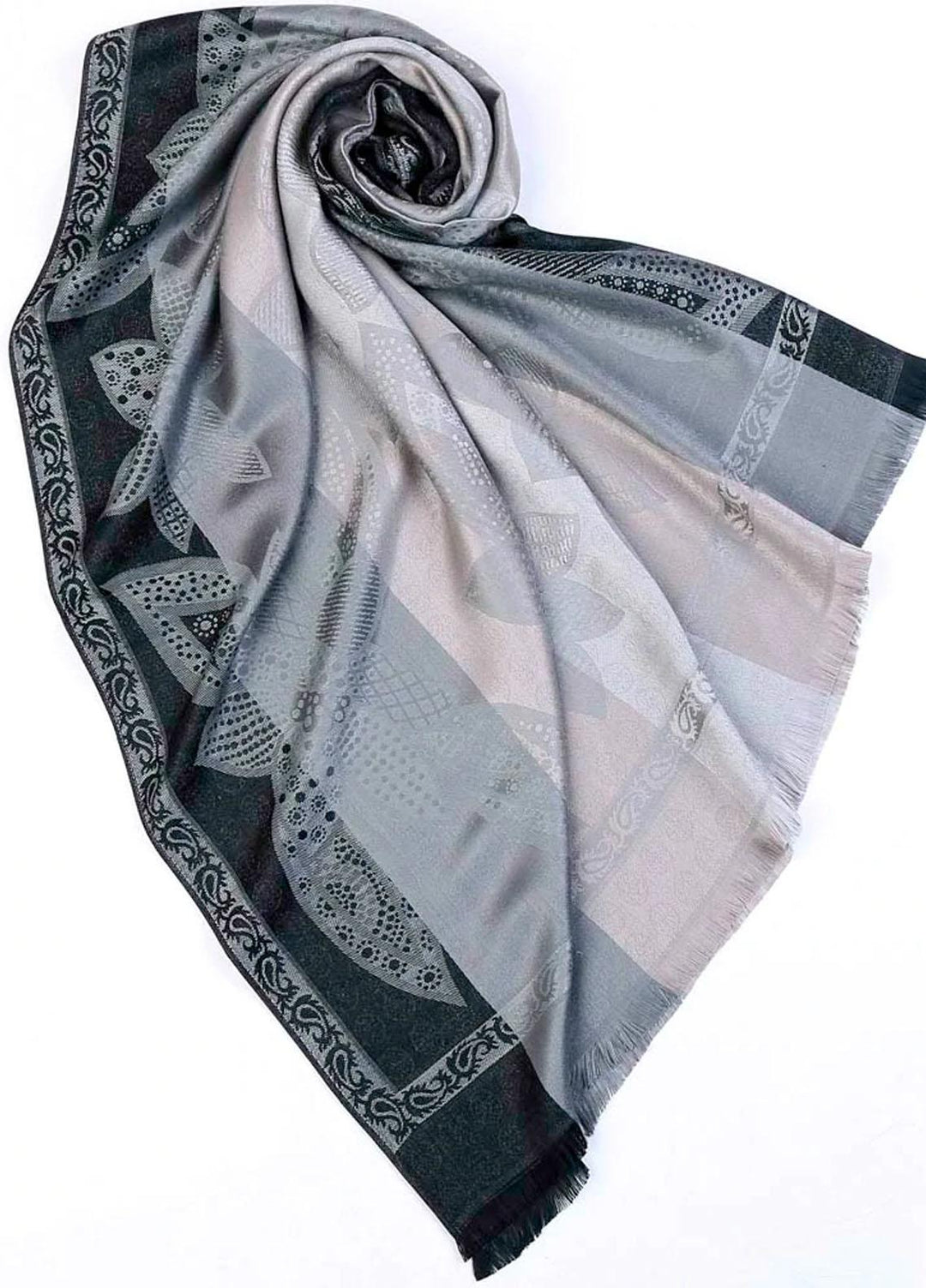 Abaya pk Cashmere Hijab ABA22HB METALLIC-GREY CASHMERE - Pashmina Hijabs