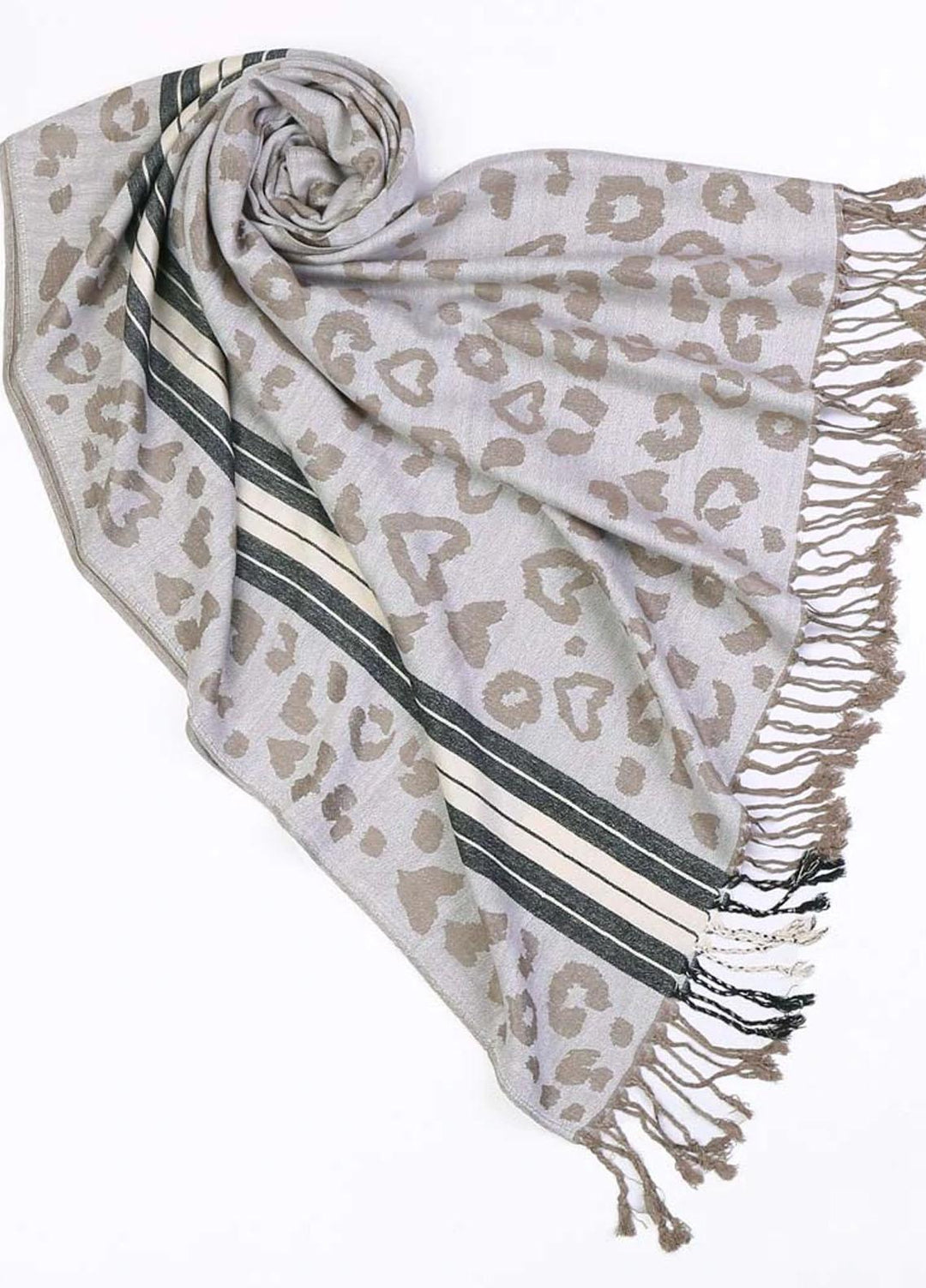 Abaya pk Cashmere Hijab ABA22HB GREY JACQUARD CASHMERE - Pashmina Hijabs