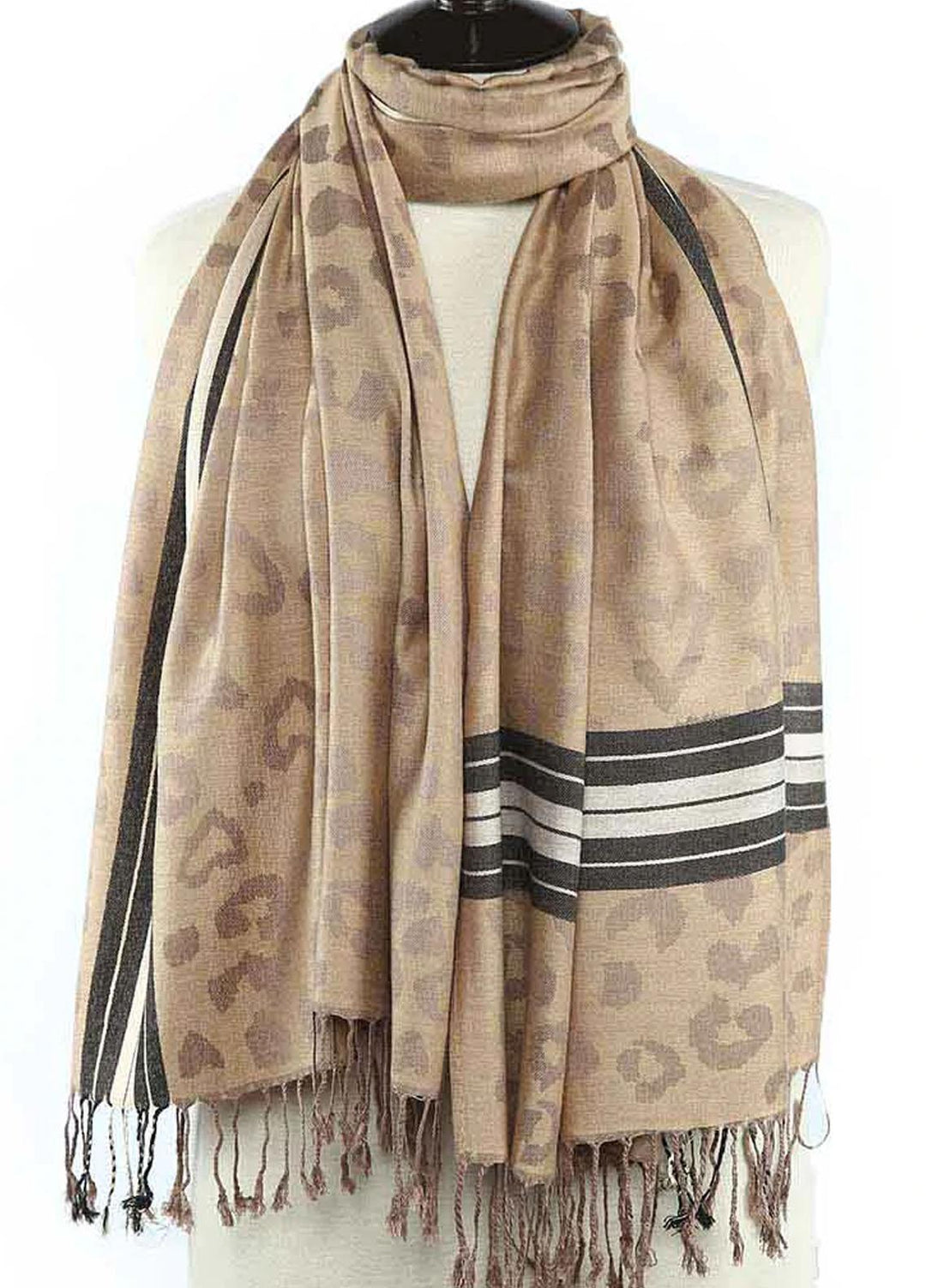 Abaya pk Cashmere Hijab ABA22HB NUTBROWN JACQUARD CASHMERE - Pashmina Hijabs