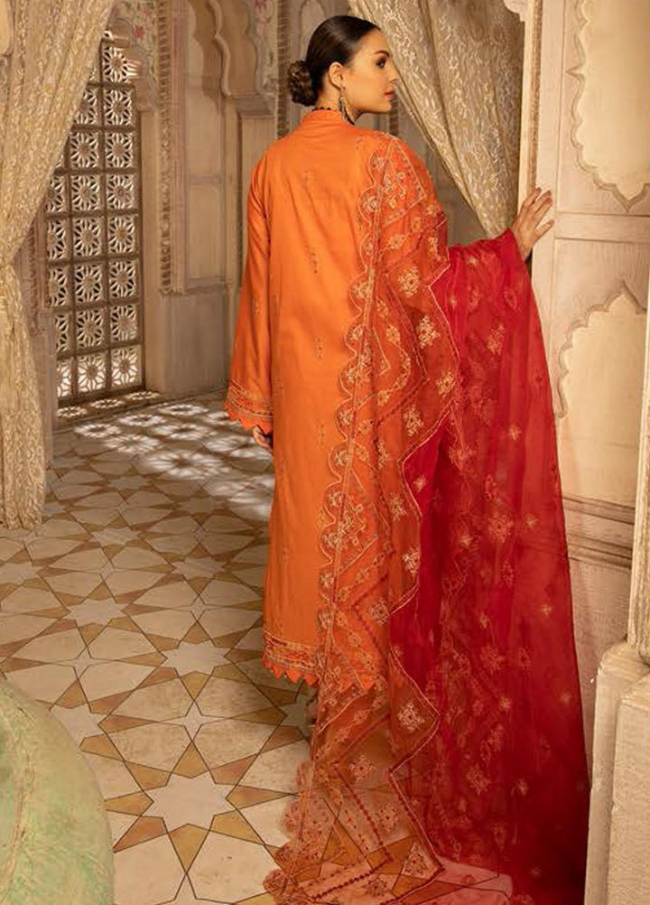 Pearl By Riaz Arts Embroidered Lawn Suits Unstitched 3 Piece RA22P 12 - Eid Collection