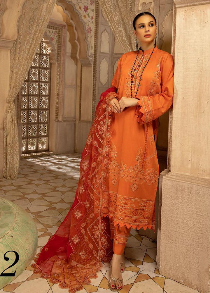 Pearl By Riaz Arts Embroidered Lawn Suits Unstitched 3 Piece RA22P 12 - Eid Collection