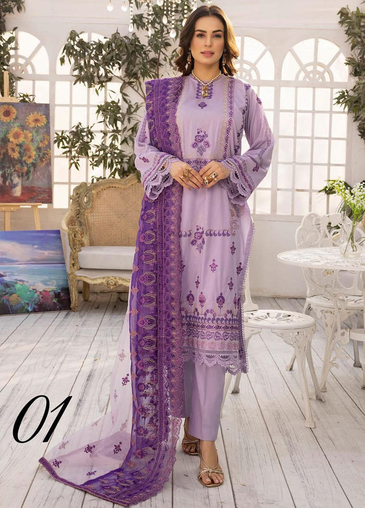 Pearl Executive By Riaz Arts Embroidered Lawn Suits Unstitched 3 Piece RA23PE D1 - Summer Collection